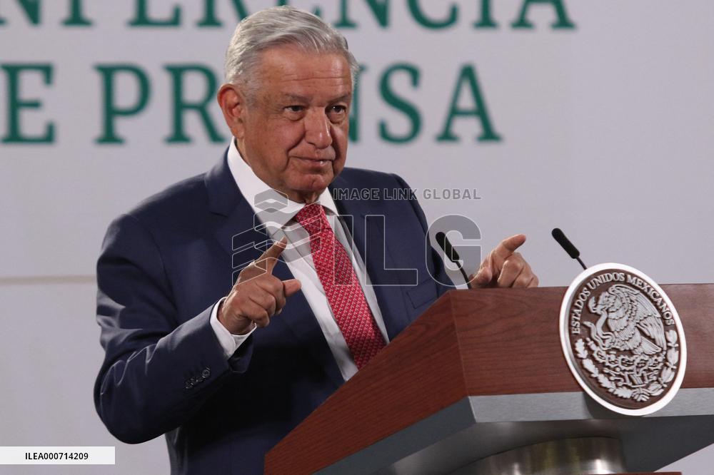 Lopez Obrador Holds A Press Conference - Mexico