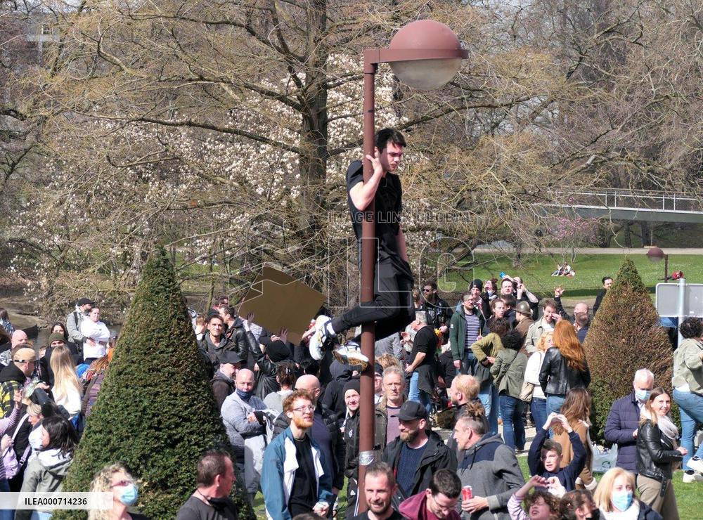 Anti lockdown protest - Liege
