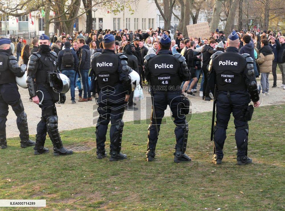 Anti lockdown protest - Liege