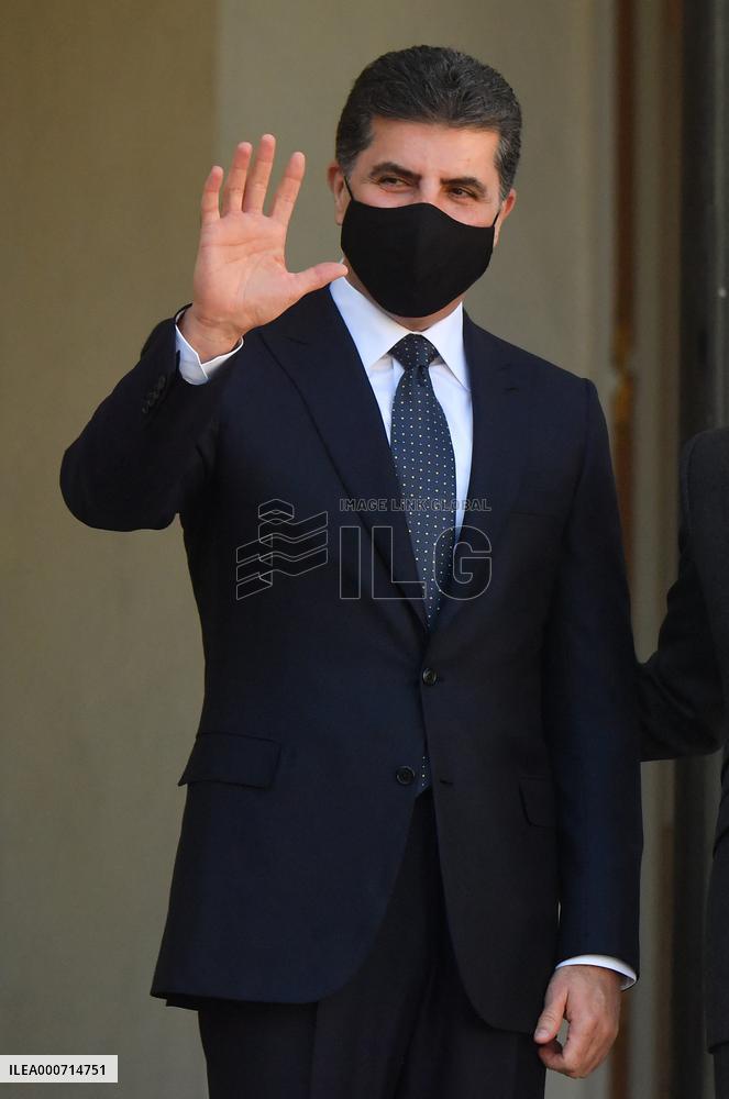 President Macron Meets President of Iraqi Kurdistan - Paris