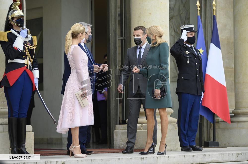 President Macron Welcomes Argentina's President Fernandez - Paris