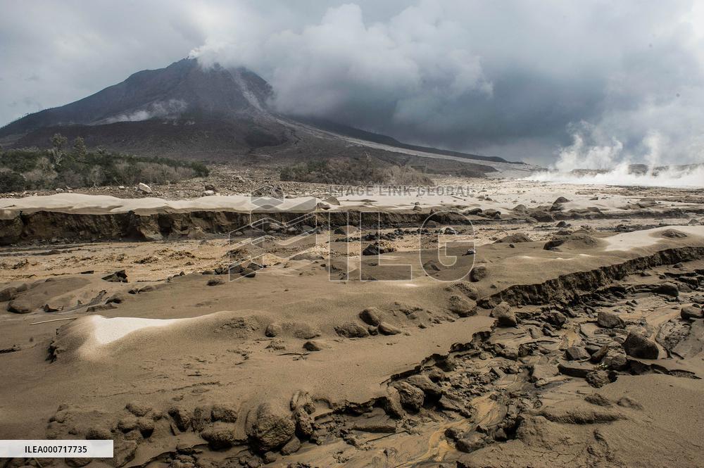 Volcanic Ash During Sinabung Volcano Eruption - Indonesia