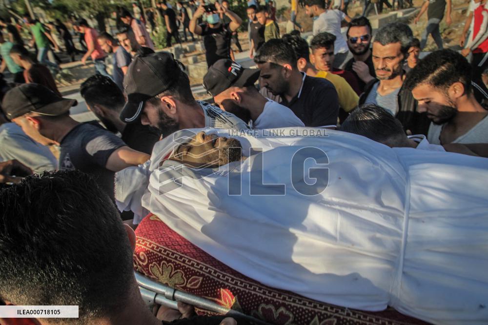 Funeral Of Man Killed By Israeli Airstrikes - Gaza