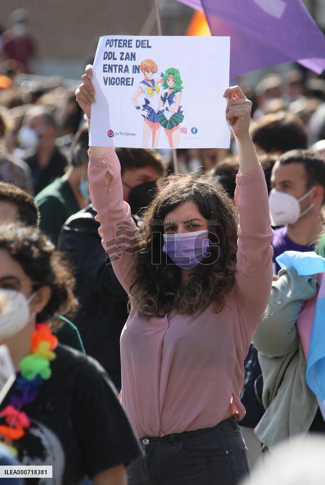 Demonstration To Ask For The Approval Of The Zan bill - Rome
