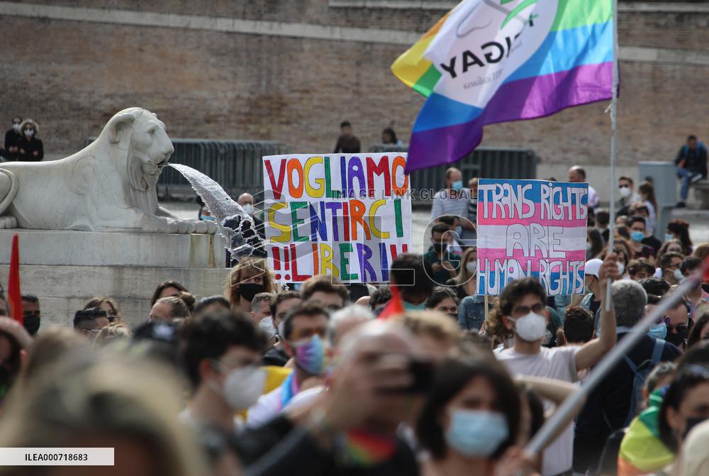 Demonstration To Ask For The Approval Of The Zan bill - Rome
