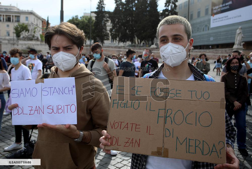 Demonstration To Ask For The Approval Of The Zan bill - Rome