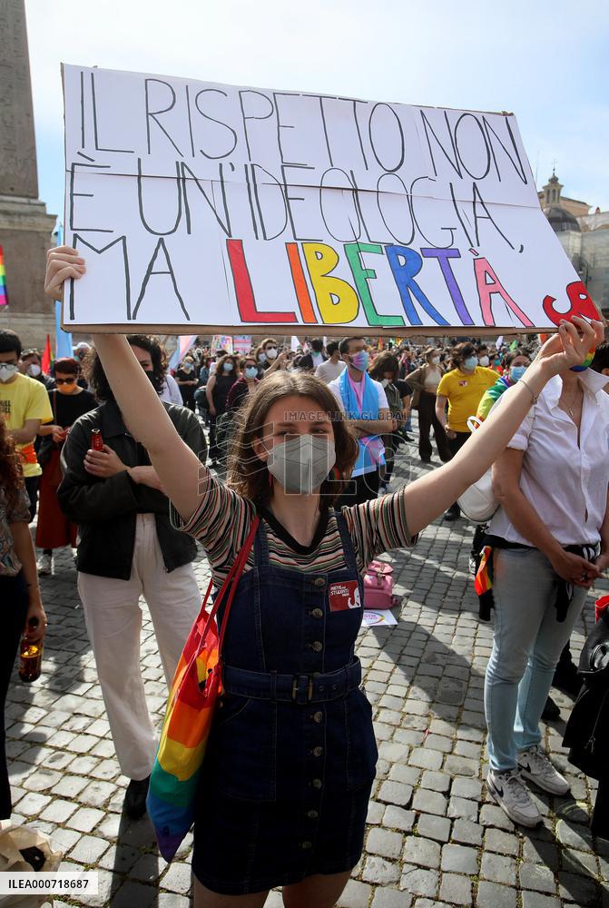 Demonstration To Ask For The Approval Of The Zan bill - Rome