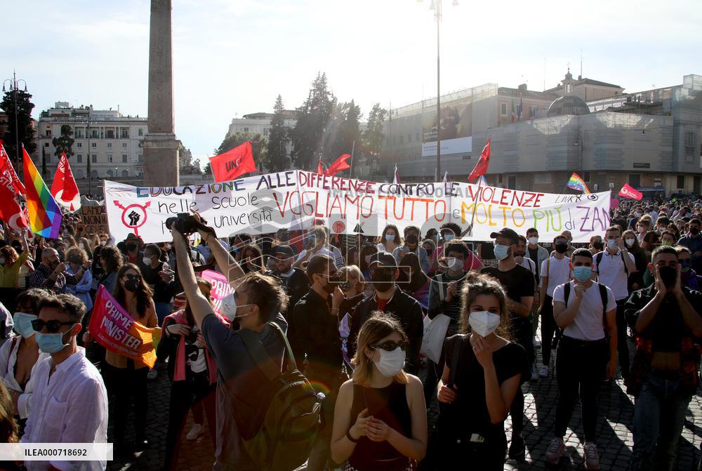 Demonstration To Ask For The Approval Of The Zan bill - Rome
