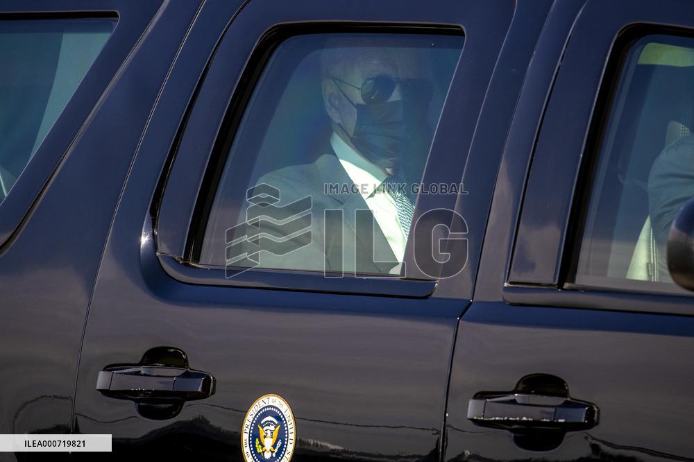 US President Joe Biden returns to the White House from Delaware