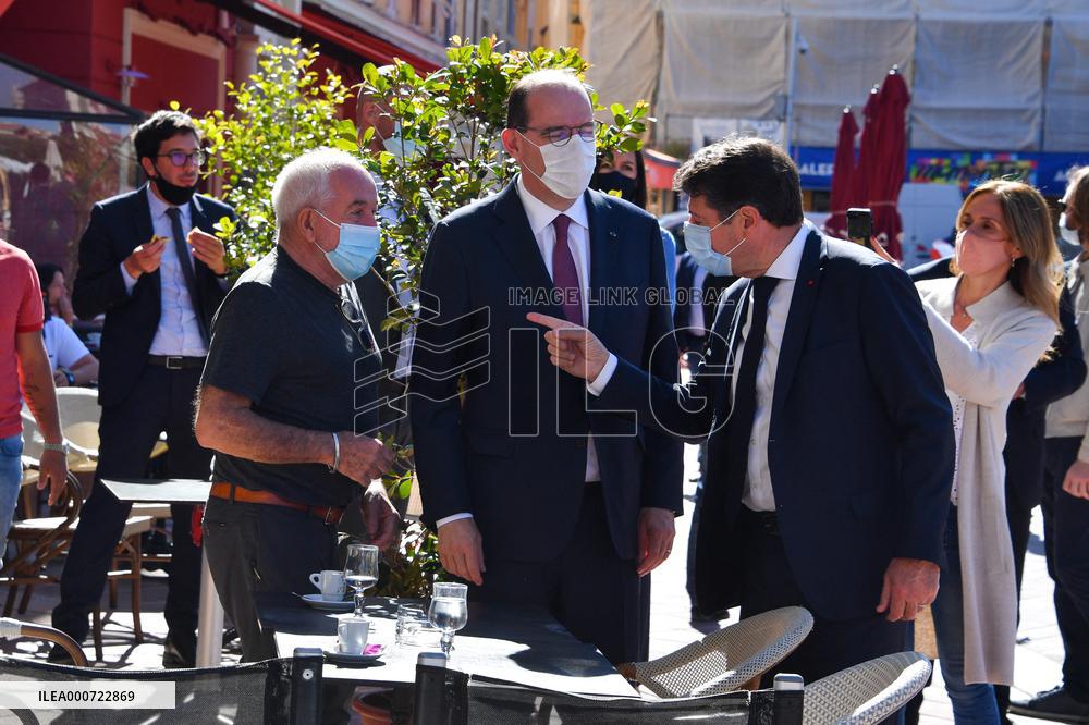 Jean Castex And Christian Estrosi Visit A Market - Nice