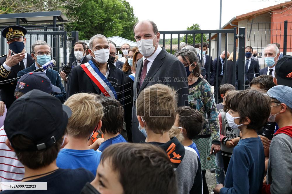 Jean Castex Visit to The Intervention Site On The Copper Telecom Network - Aouste-Sur-Sye