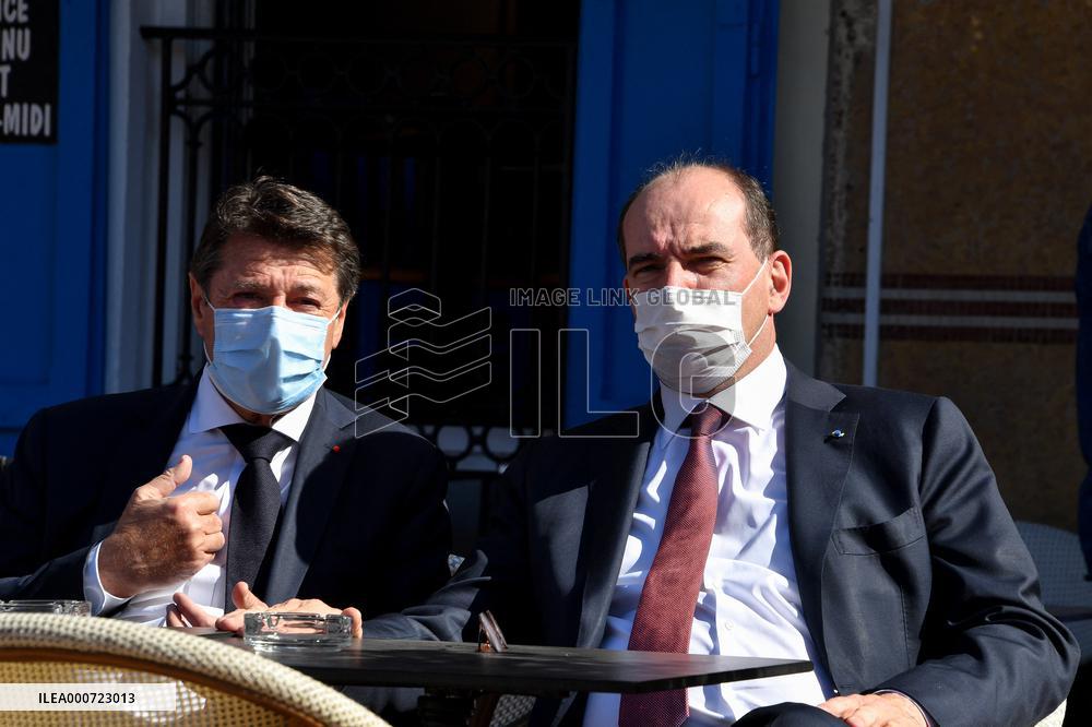 Jean Castex And Christian Estrosi Visit A Market - Nice