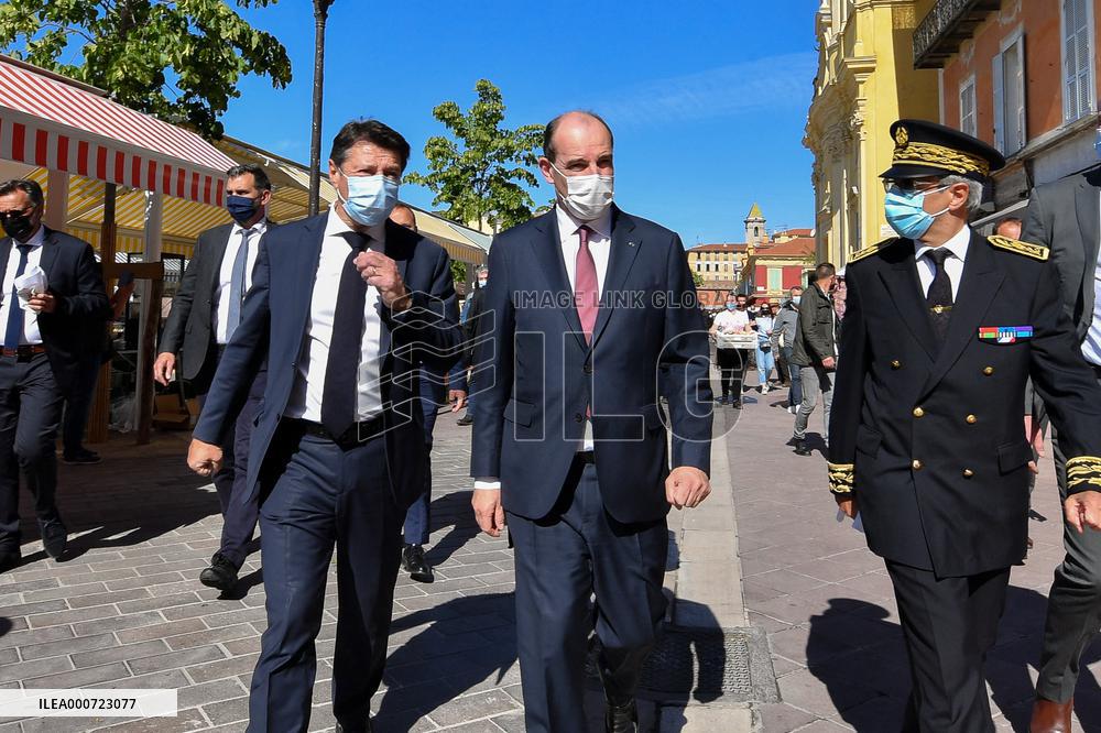 Jean Castex And Christian Estrosi Visit A Market - Nice