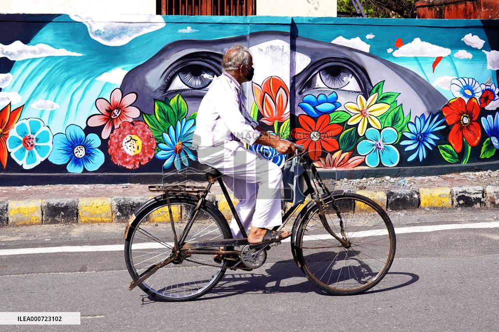 A Mural On Covid-19 Coronavirus Awarness - India