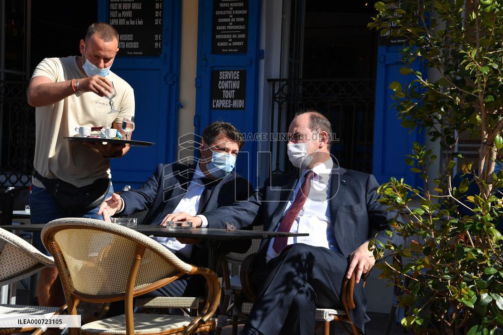 Jean Castex And Christian Estrosi Visit A Market - Nice