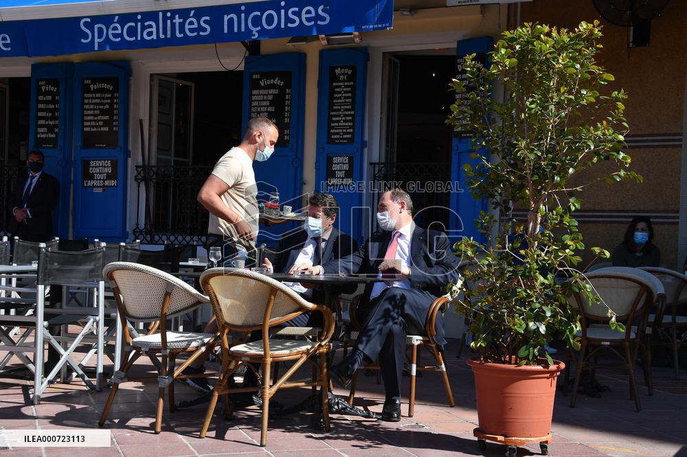 Jean Castex And Christian Estrosi Visit A Market - Nice