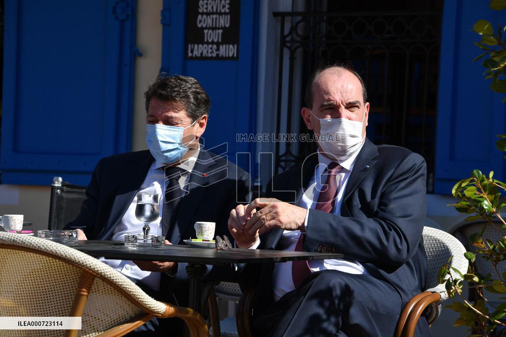 Jean Castex And Christian Estrosi Visit A Market - Nice