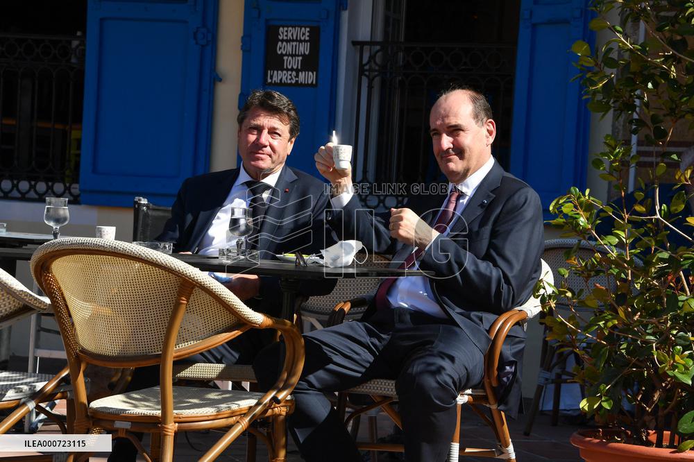 Jean Castex And Christian Estrosi Visit A Market - Nice