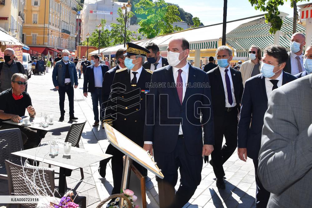 Jean Castex And Christian Estrosi Visit A Market - Nice