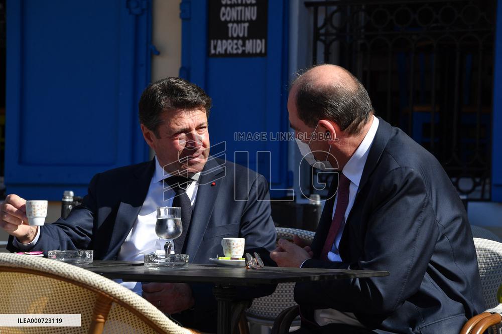 Jean Castex And Christian Estrosi Visit A Market - Nice