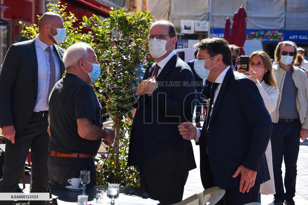 Jean Castex And Christian Estrosi Visit A Market - Nice