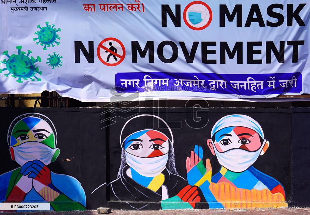 A Mural On Covid-19 Coronavirus Awarness - India