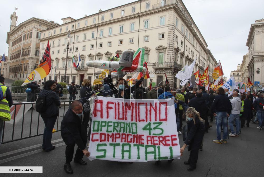 Alitalia Employees Demonstration - Rome