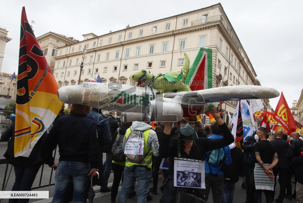 Alitalia Employees Demonstration - Rome