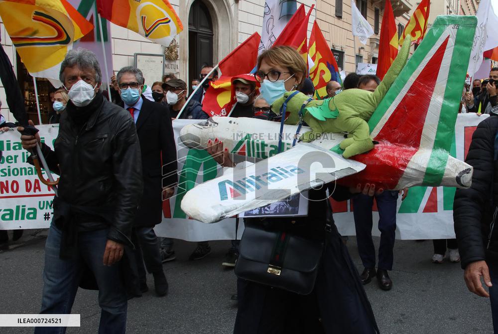 Alitalia Employees Demonstration - Rome