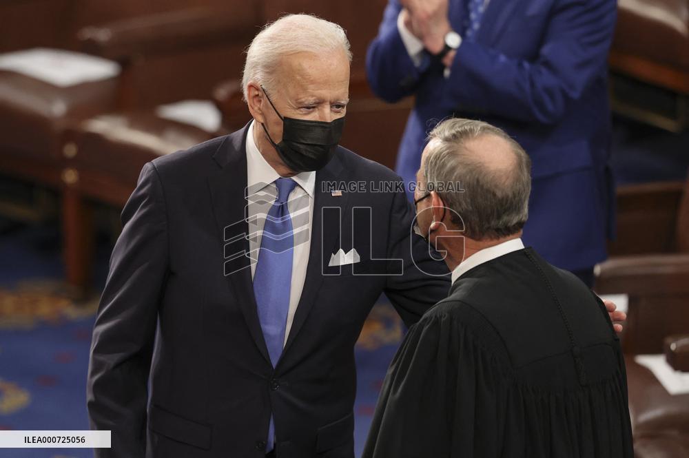 Biden Delivers First Joint Address To Congress - Washington