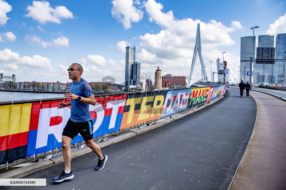 Erasmus Bridge Decorated For Eurovision - Rotterdam