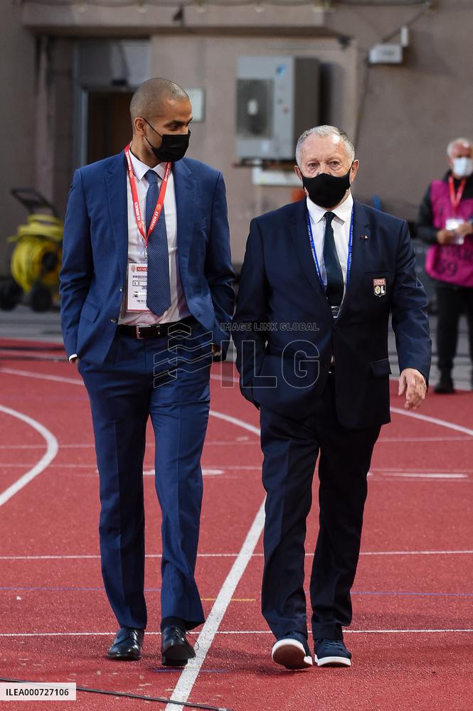 Monaco v OL - Jean-Michel Aulas And Tony Parker