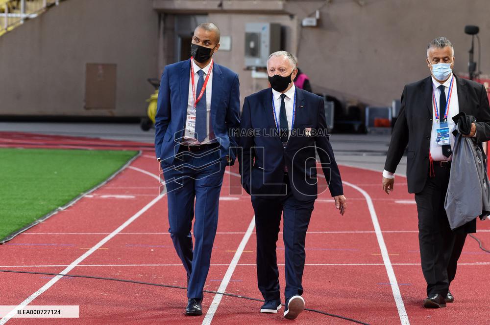 Monaco v OL - Jean-Michel Aulas And Tony Parker