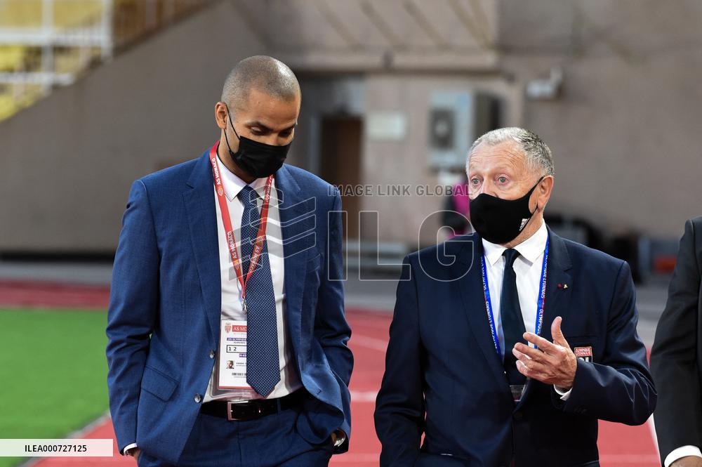 Monaco v OL - Jean-Michel Aulas And Tony Parker