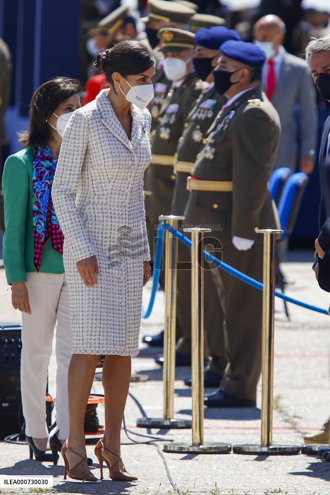 Queen Letizia Chairs Event Of The Aviation Academy of Spain's Army - Madrid