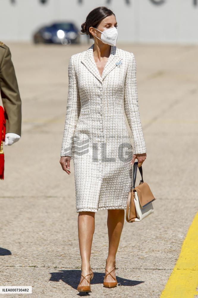 Queen Letizia Chairs Event Of The Aviation Academy of Spain's Army - Madrid