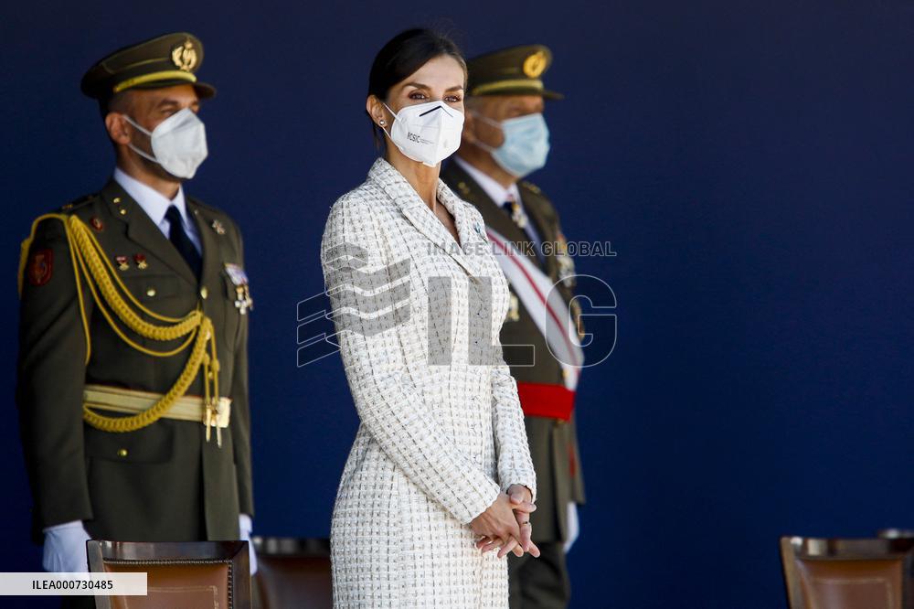Queen Letizia Chairs Event Of The Aviation Academy of Spain's Army - Madrid