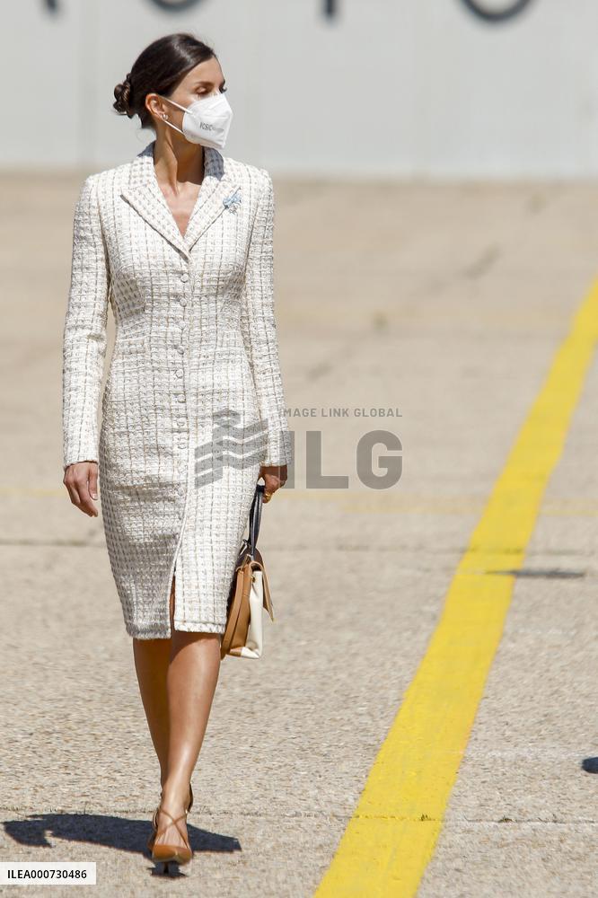Queen Letizia Chairs Event Of The Aviation Academy of Spain's Army - Madrid