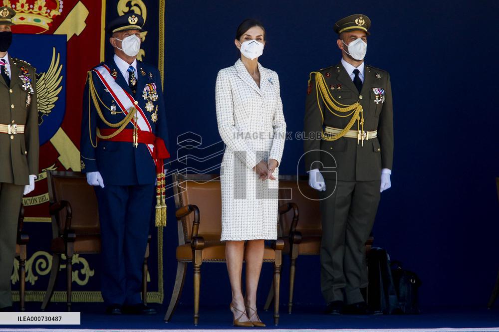 Queen Letizia Chairs Event Of The Aviation Academy of Spain's Army - Madrid