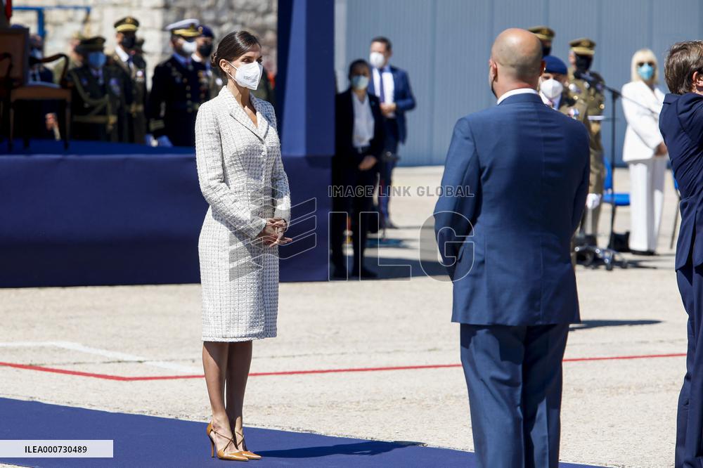 Queen Letizia Chairs Event Of The Aviation Academy of Spain's Army - Madrid