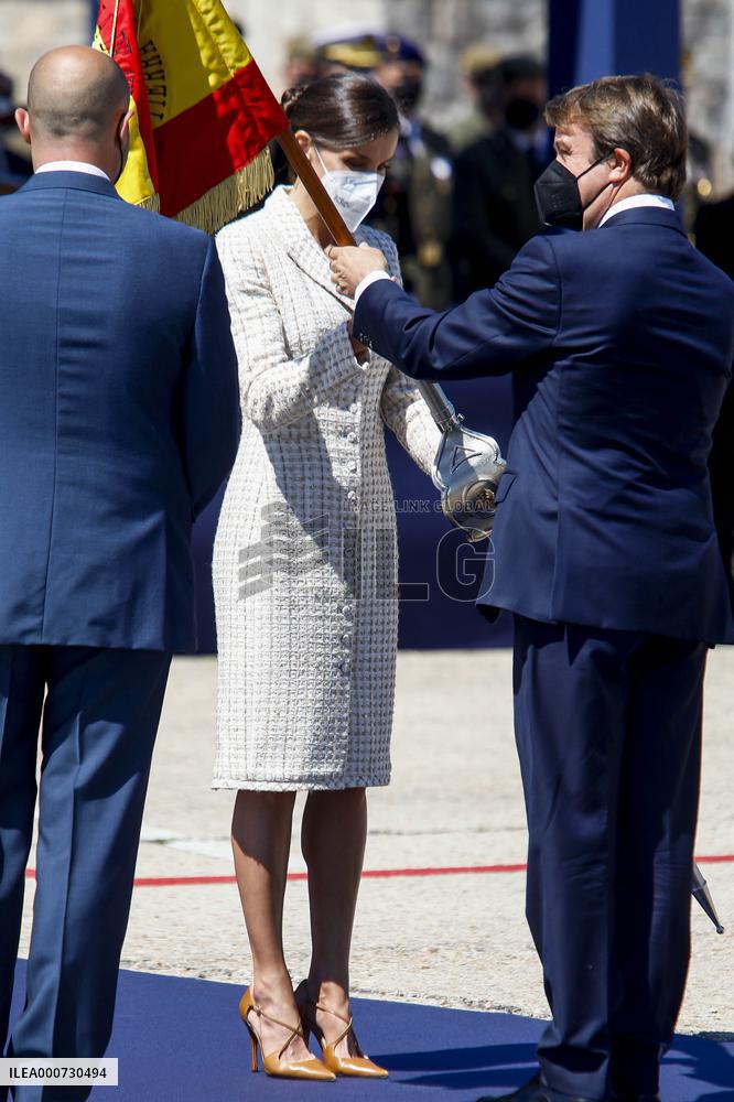 Queen Letizia Chairs Event Of The Aviation Academy of Spain's Army - Madrid