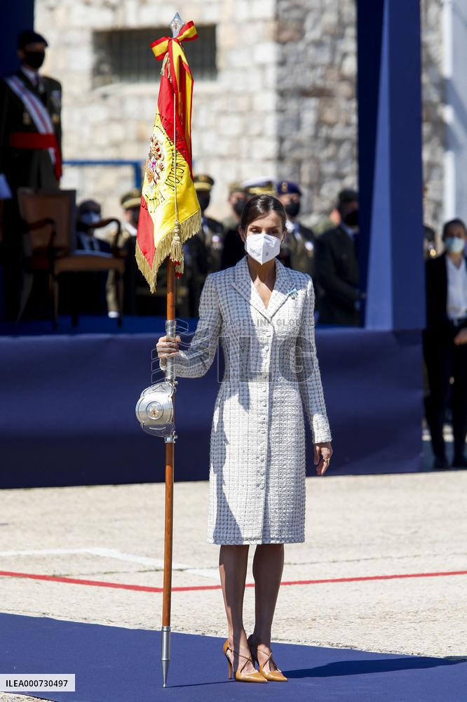 Queen Letizia Chairs Event Of The Aviation Academy of Spain's Army - Madrid