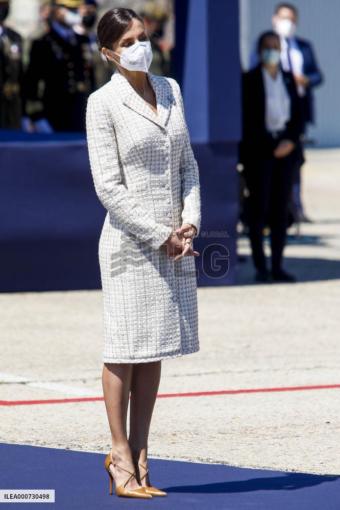 Queen Letizia Chairs Event Of The Aviation Academy of Spain's Army - Madrid