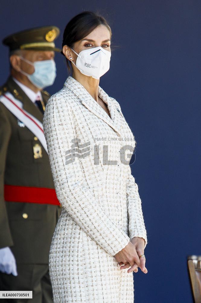 Queen Letizia Chairs Event Of The Aviation Academy of Spain's Army - Madrid