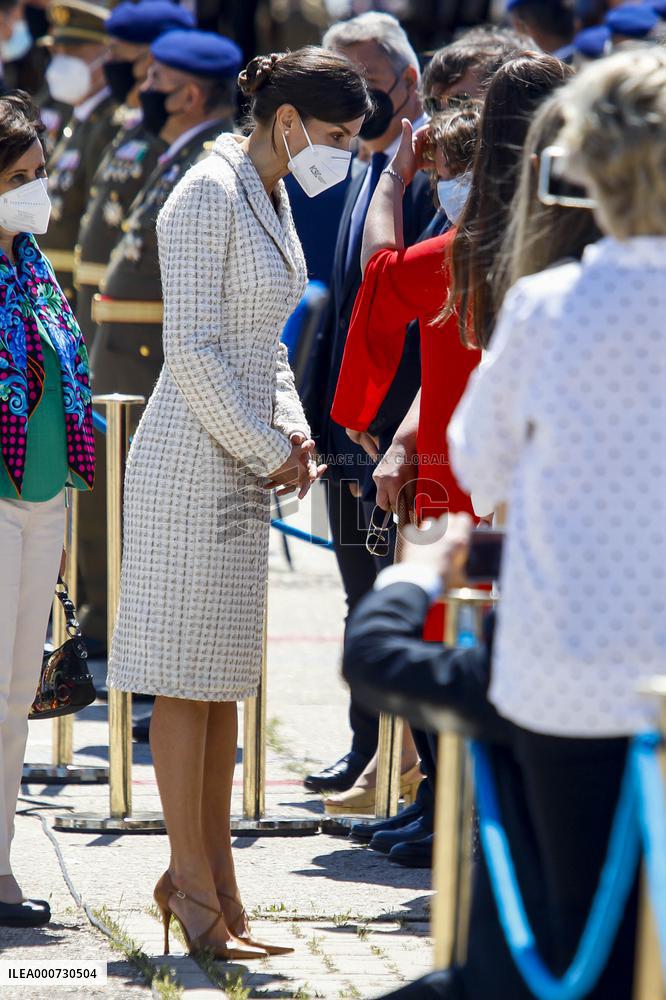 Queen Letizia Chairs Event Of The Aviation Academy of Spain's Army - Madrid
