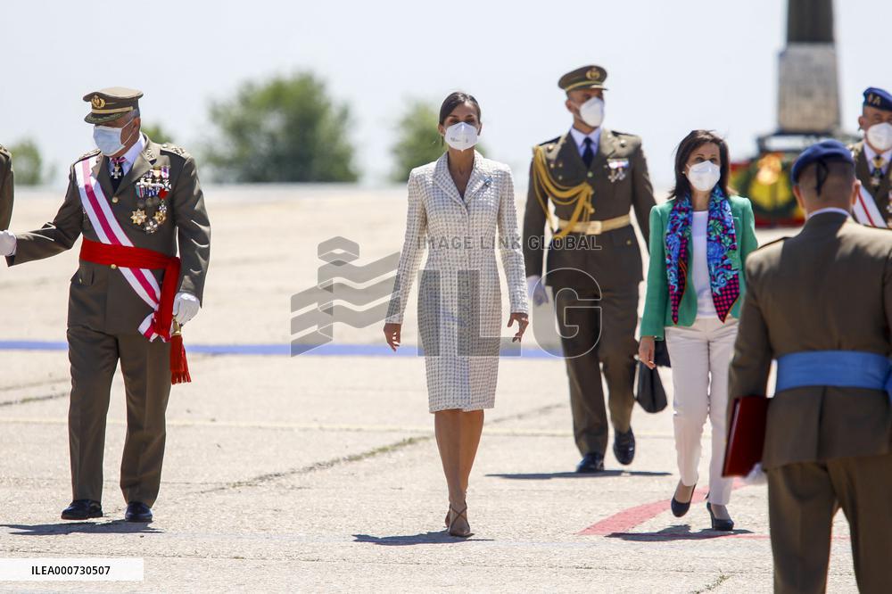Queen Letizia Chairs Event Of The Aviation Academy of Spain's Army - Madrid