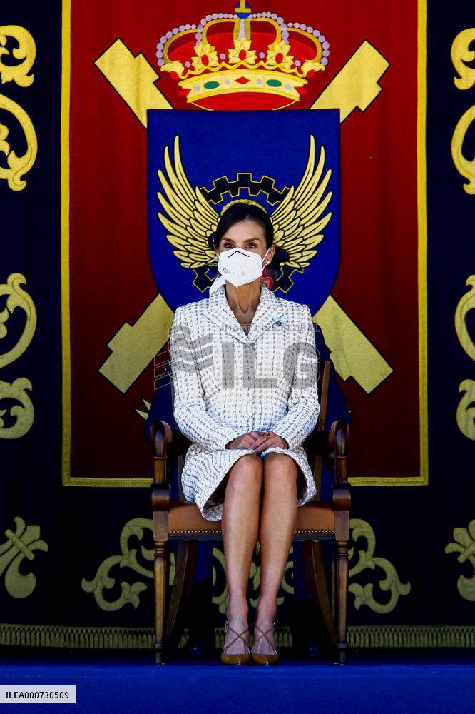 Queen Letizia Chairs Event Of The Aviation Academy of Spain's Army - Madrid