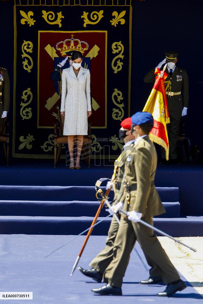 Queen Letizia Chairs Event Of The Aviation Academy of Spain's Army - Madrid