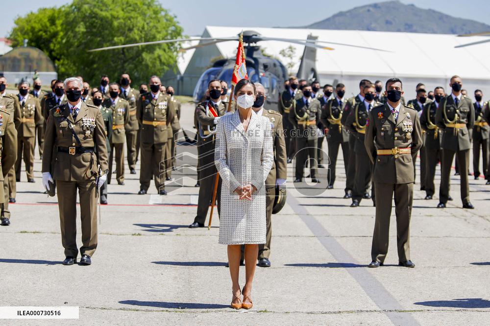 Queen Letizia Chairs Event Of The Aviation Academy of Spain's Army - Madrid