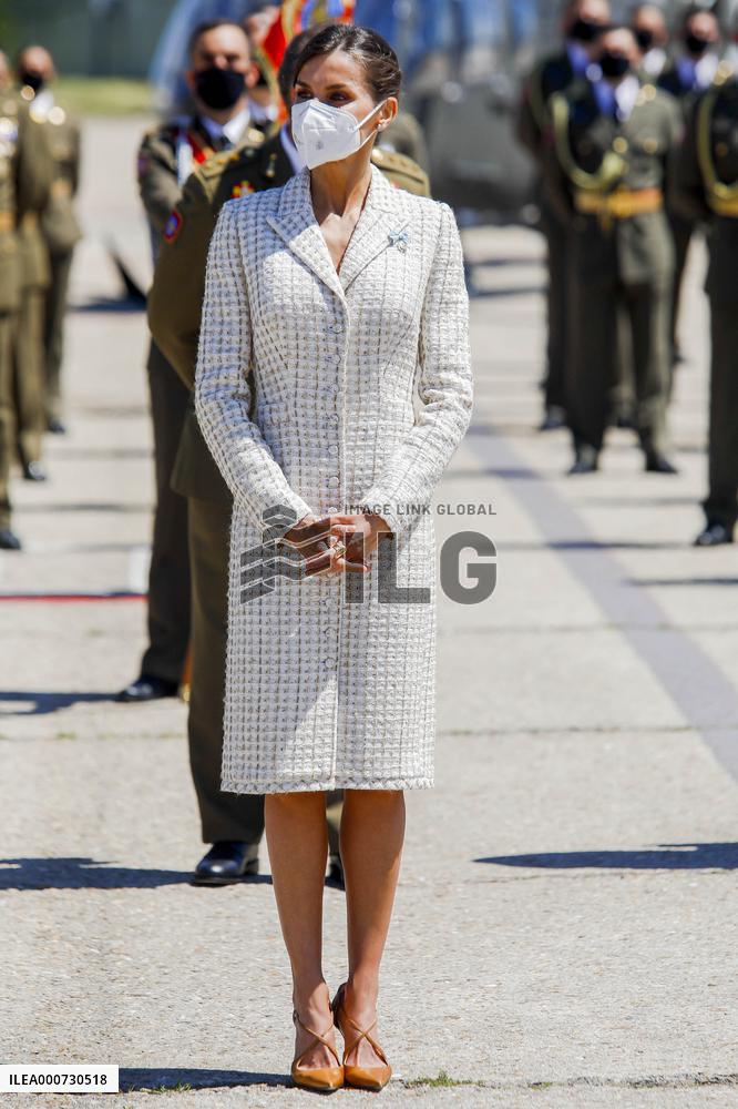 Queen Letizia Chairs Event Of The Aviation Academy of Spain's Army - Madrid